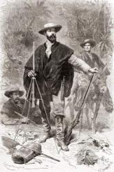 douard Fran̤ois Andr̩ during his botanising expedition in the foothills of the Andes in 1875-76 (engraving) | Obraz na stenu