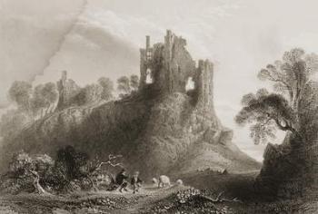 Carrigogunnell Castle, Near Limerick, County Limerick, Ireland, from 'Scenery and Antiquities of Ireland' by George Virtue, 1860s (engraving) | Obraz na stenu