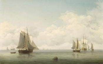 Fishing Boats in a Calm Sea, c.1745-59 (oil on canvas) | Obraz na stenu