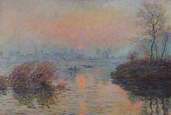 Sun Setting over the Seine at Lavacourt. Winter Effect, 1880 (oil on canvas) | Obraz na stenu