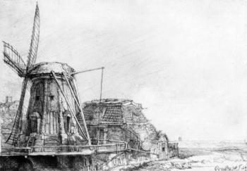 The Windmill, 1641 (etching) | Obraz na stenu