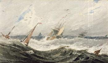 Boats on a Stormy Sea (w/c over graphite on wove paper) | Obraz na stenu