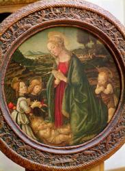 The Virgin Adoring the Christ Child with St. John the Baptist and Two Angels (tempera on panel) | Obraz na stenu