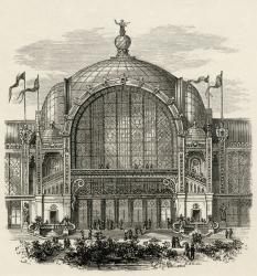 The Paris Exposition, or Paris World's Fair of 1878, held in the Champ de Mars, Paris, from 'French Pictures' by Rev. Samuel G. Green, published 1878 (litho) | Obraz na stenu