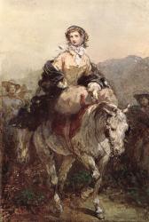 Young Woman on a Horse (w/c on paper) | Obraz na stenu