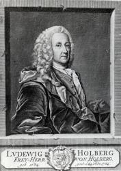 Ludvig Holberg, engraved by Johann Martin Bernigeroth, 1757 (engraving) | Obraz na stenu