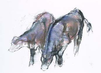 Calves, 2006 (charcoal & conte on paper) | Obraz na stenu