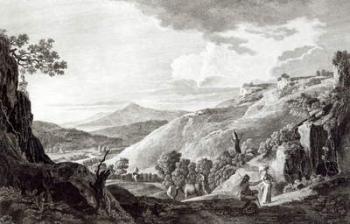 View of Tarquinia and Corneto (engraving) (b/w photo) | Obraz na stenu
