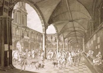 Interior of the Royal Exchange, London, 1788 (copper engraving) | Obraz na stenu
