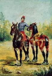 Two Horses and a Groom, 1880 (oil on canvas) | Obraz na stenu