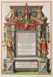 Admiranta Narratio.... Frontispiece (page 1), 1585-1588 (colour engraving) | Obraz na stenu