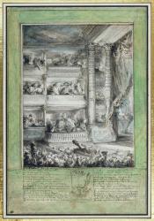 The Crowning of Voltaire at the Theatre Francais (w/c on paper) | Obraz na stenu