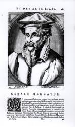 Portrait of Gerard Mercator (1512-94) engraved by Nicolas II de Larmessin (fl. 1654-94) (engraving) (b/w photo) | Obraz na stenu