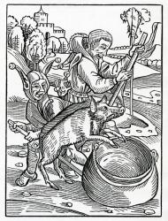 Of euyl Counsellours, Juges and men of lawe, illustration from Alexander Barclay's English translation of 'The Ship of Fools', from an edition published in 1874 (engraving) | Obraz na stenu