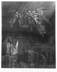 Night of 25th August 1270, Death of St. Louis (1214-70), illustration from 'Histoire des Croisades' by Joseph Michaud (1767-1839) engraved by Albert Bellenger (b.1846) 1877 (engraving) (b/w photo) | Obraz na stenu