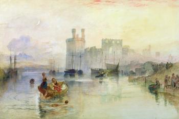 View of Carnarvon Castle (w/c on paper) | Obraz na stenu