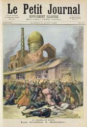 Title page depicting the troubles in Astrakhan during the time of cholera in Russia, illustration from the illustrated supplement of Le Petit Journal, 6th August, 1892 (colour litho) | Obraz na stenu