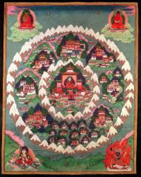 The Paradise of Shambhala, Tibetan Banner (painted silk) | Obraz na stenu