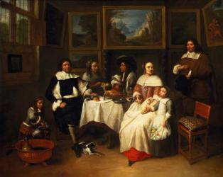 A Flemish Family at Dinner | Obraz na stenu