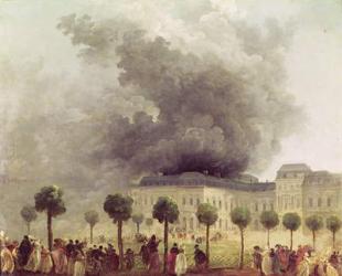 Fire at the Opera House of the Palais-Royal in 1781 (oil on canvas) | Obraz na stenu