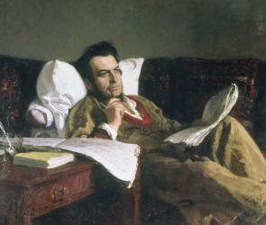Portrait of Mikhail Glinka at the time of his composition of the opera 'Ruslan and Ludmilla', c.1887 (oil on canvas) | Obraz na stenu