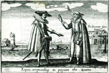 Lopez Compounding to Poison the Queen (engraving) (b/w photo) | Obraz na stenu