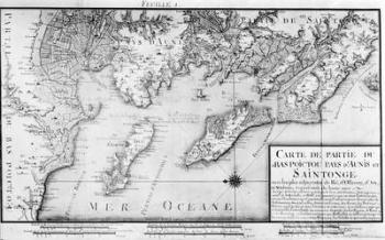 Atlas 131 H f.1 Map of Bas Poitou, Pays d'Aunis and Saintonge, from 'Recueil des Plans du Bas Poitou et de l'Aunis' (engraving) (b/w photo) | Obraz na stenu