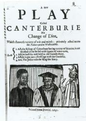 A New Play called Canterburie, 1641 (engraving) (b/w photo) | Obraz na stenu