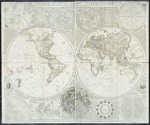 A general map of the world or terraqueous globe by Samuel Dunn, 1787 (engraving) | Obraz na stenu