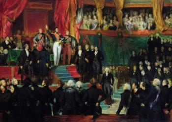 Louis-Philippe (1773-1850) is sworn in as king before the Chamber of Deputies, 9th August 1830 (oil on canvas) | Obraz na stenu