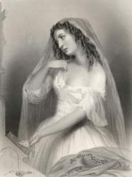 Louise Francoise de La Baume de La Blanc (1644-1710) Duchesse de la Valliere, illustration from 'World Noted Women' by Mary Cowden Clarke, 1858 (engraving) | Obraz na stenu