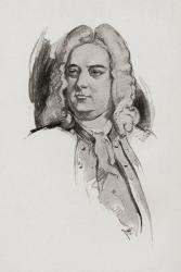 George Frideric (Frederick) Handel, 1685-1759. German born English composer of the late Baroque era. Portrait by Chase Emerson, American artist, 1874-1922 | Obraz na stenu