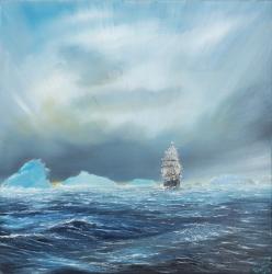 Ice Dominion, Terra Nova passes Ice Burgs, 2014, ( Oil on Canvas) | Obraz na stenu