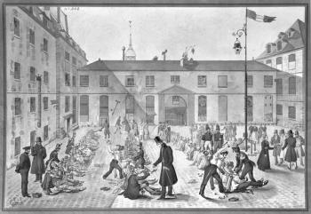 Shackling the convicts at Bicetre (wash on paper) (b/w photo) | Obraz na stenu