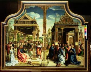 St. Thomas and St. Matthew Altarpiece, centre panel of triptych depicting scenes from the lifes of the two saints including St. Thomas's martyrdom, c.1515 (panel) | Obraz na stenu