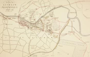 Plan of Lucknow, 1883 (coloured engraving) | Obraz na stenu