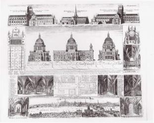 St. Paul's Cathedral (engraving) (b/w photo) | Obraz na stenu