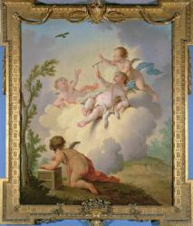 Angels Playing with a Bird in a Landscape | Obraz na stenu