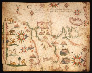 The Atlantic coasts of Europe and the Western Mediterranean, from a nautical atlas, 1651 (ink on vellum) (see also 330920-330921) | Obraz na stenu