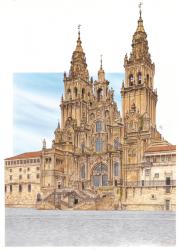 Santiago de Compostela. Western façade. Spain | Obraz na stenu