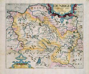 Map of Denbigh and Flint, from 'Britannia' by William Camden, 1637 (copper engraving) | Obraz na stenu