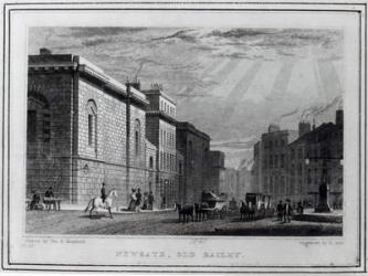 Newgate prison and the Old Bailey, engraved by Robert Acon, 1831 (engraving) | Obraz na stenu