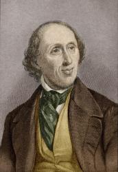 Hans Christian Andersen (1805-75) (engraving) (later colouration) | Obraz na stenu