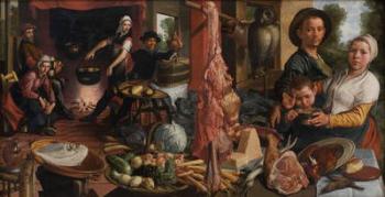 The Fat Kitchen. An Allegory, 1565-75 (oil on panel) | Obraz na stenu