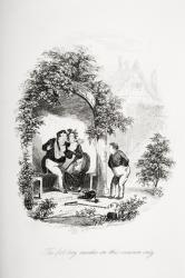 The fat boy awake on this occasion only, illustration from `The Pickwick Papers' by Charles Dickens (1812-70) published 1837 (litho) | Obraz na stenu