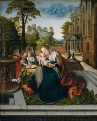 Virgin and Child with Angels, c.1518 (oil on wood) | Obraz na stenu