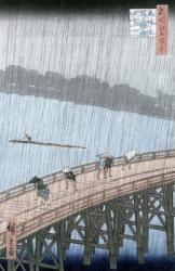 Sudden Shower over Shin-Ohashi Bridge and Atake (Ohashi Atake no Yudachi), from the series 'Meisho Edo Hyakkei' (One Hundred Famous Views of Edo) (colour woodblock print) | Obraz na stenu
