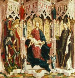 The Virgin and Child Enthroned, c.1475 (oil on silver fir) | Obraz na stenu