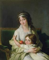 Portrait presumed to be Madame Jeanne-Justine Boyer-Fonfrede and her son, Henri (oil on canvas) | Obraz na stenu
