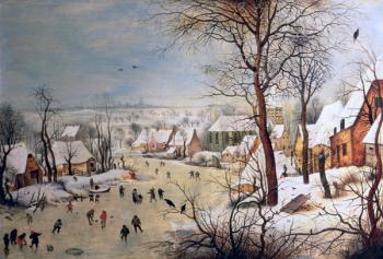 Winter Landscape with Birdtrap, 1601 (oil on panel) | Obraz na stenu